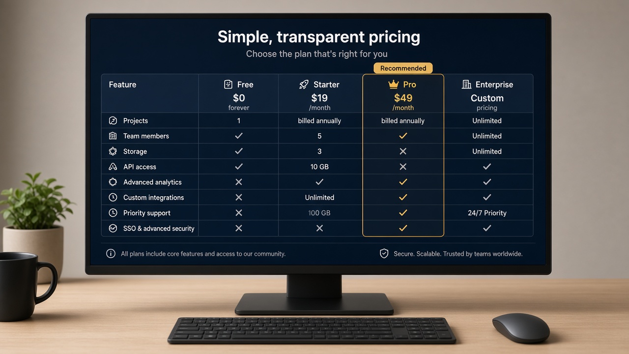 Plans product workspace with credit meter