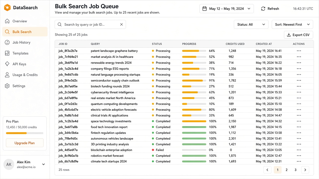 Bulk Search in Axix OWL