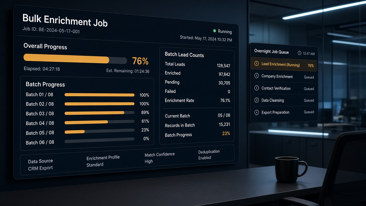 Bulk Search product workspace with credit meter