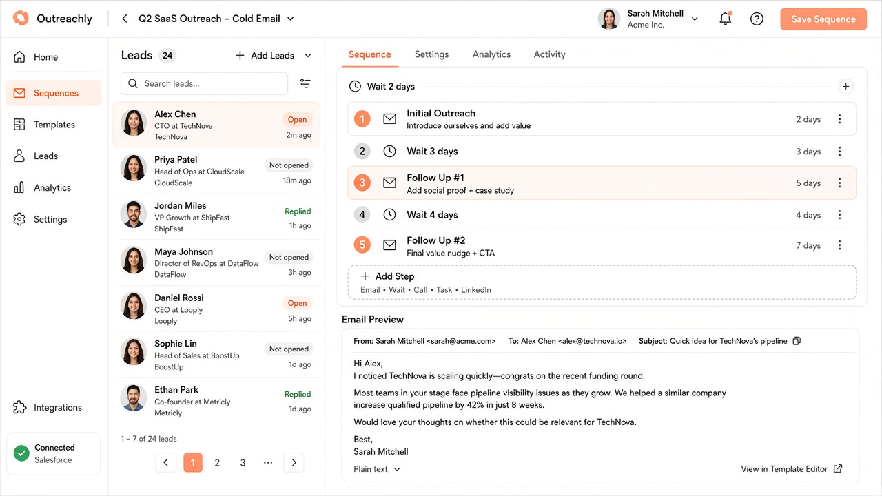 Sales outreach solution
